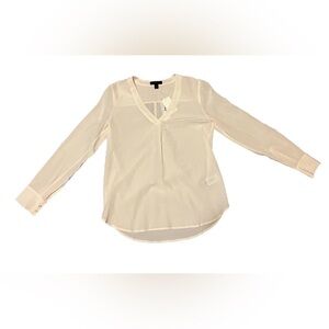 J.Crew 100% Silk Ivory Long Sleeve Blouse Womens Size 00 NWT E2840 Preppy